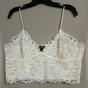 White Lace Crop Top/Bralette